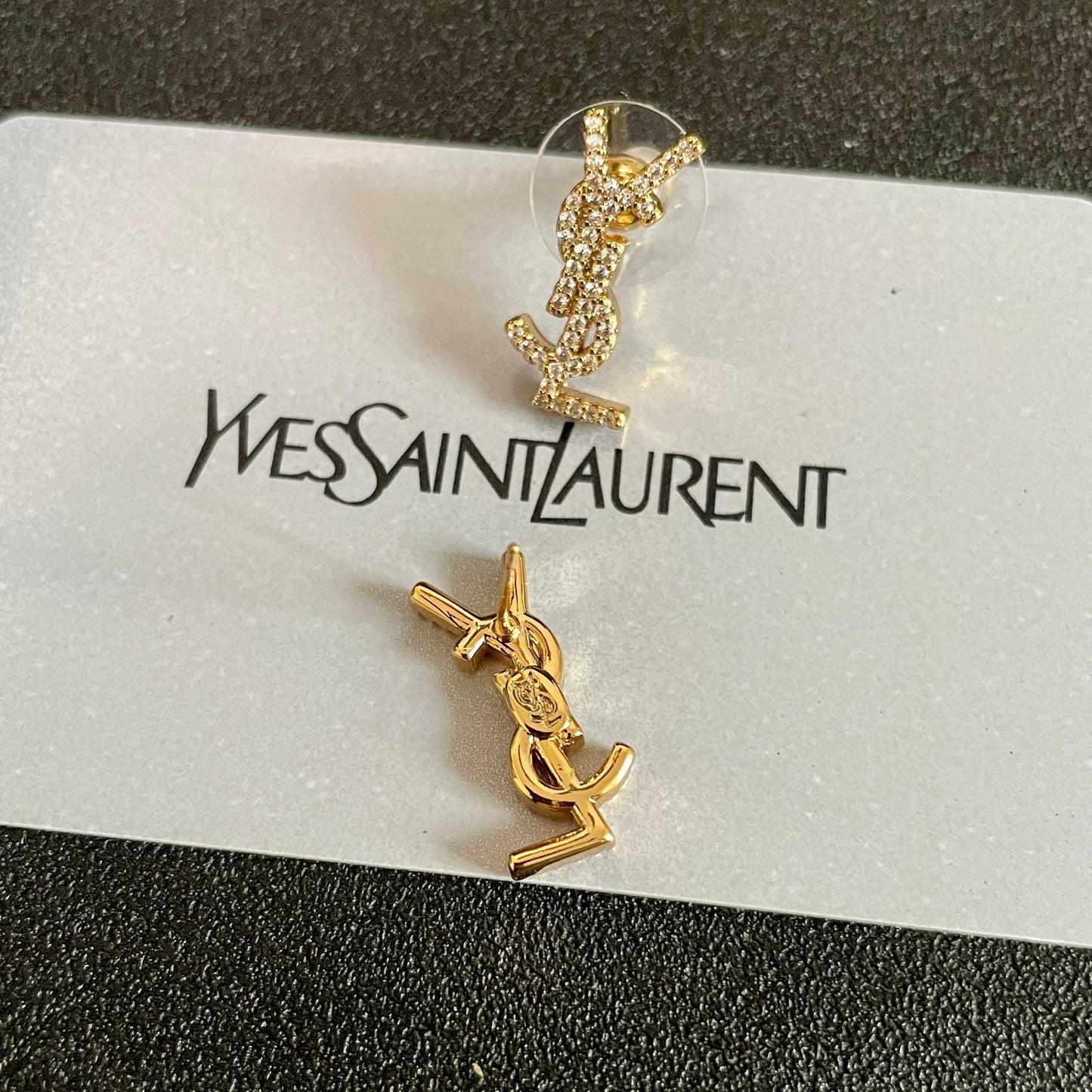 Saint Laurent Sterling Silver Vintage-Finish Earrings