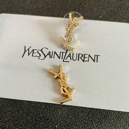 Saint Laurent Sterling Silver Vintage-Finish Earrings