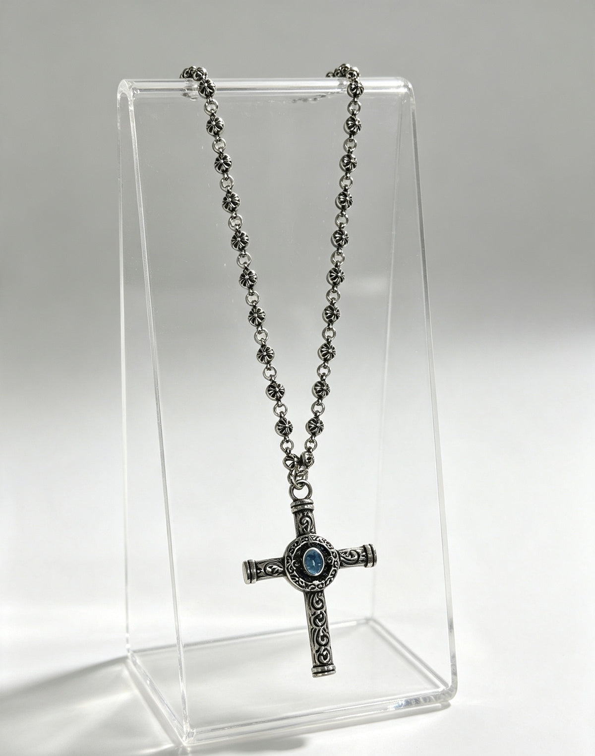 Chrome Hearts Sterling Silver Cross Necklace