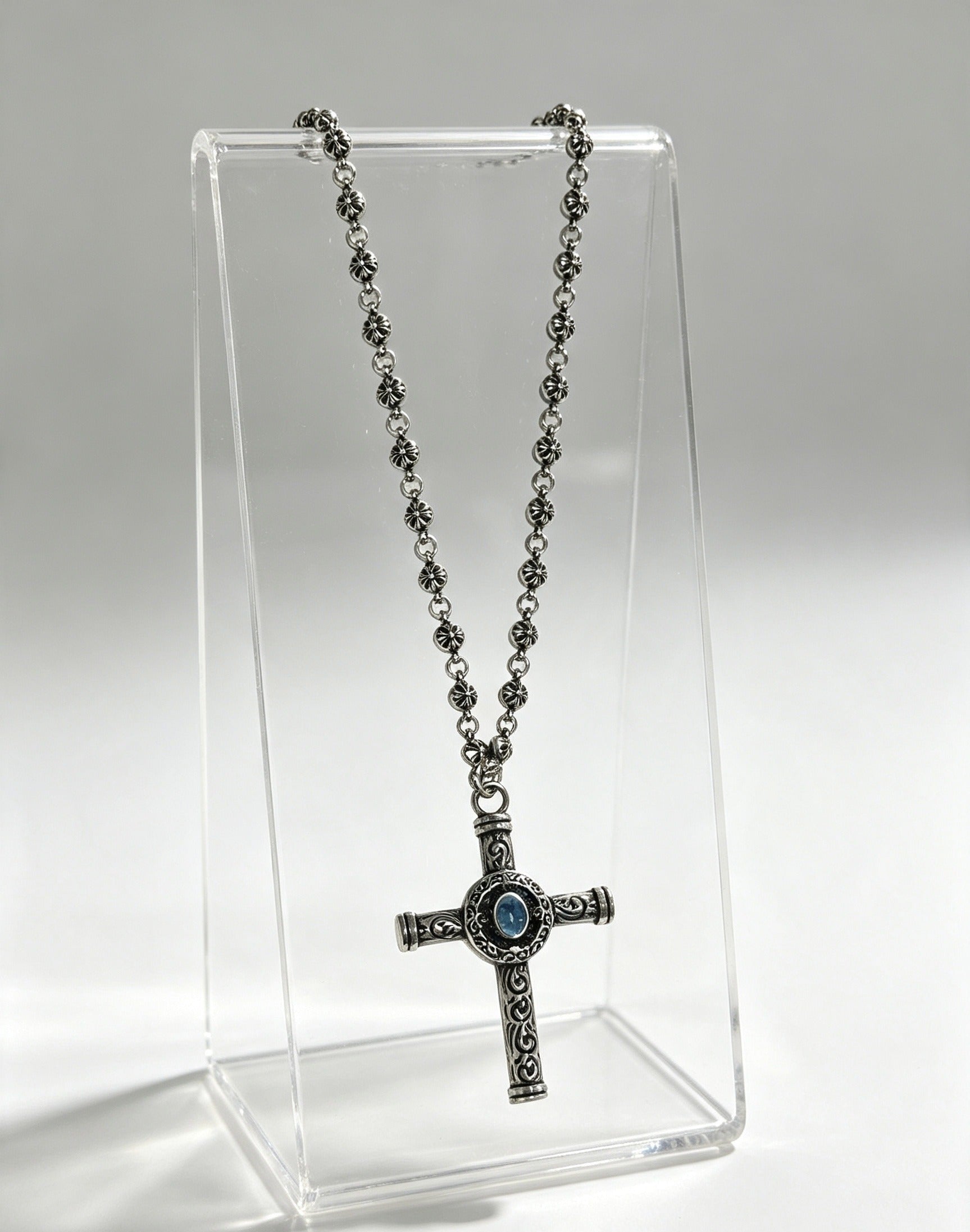 Chrome Hearts Sterling Silver Cross Necklace