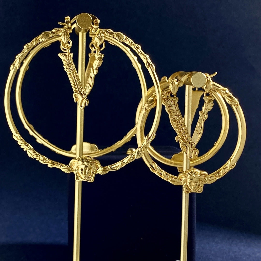 Versace Brass Medusa Earrings