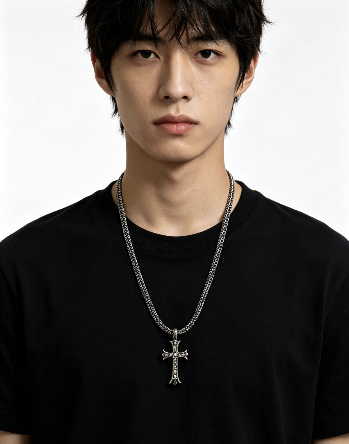 Chrome Hearts Sterling Silver Cross Necklace