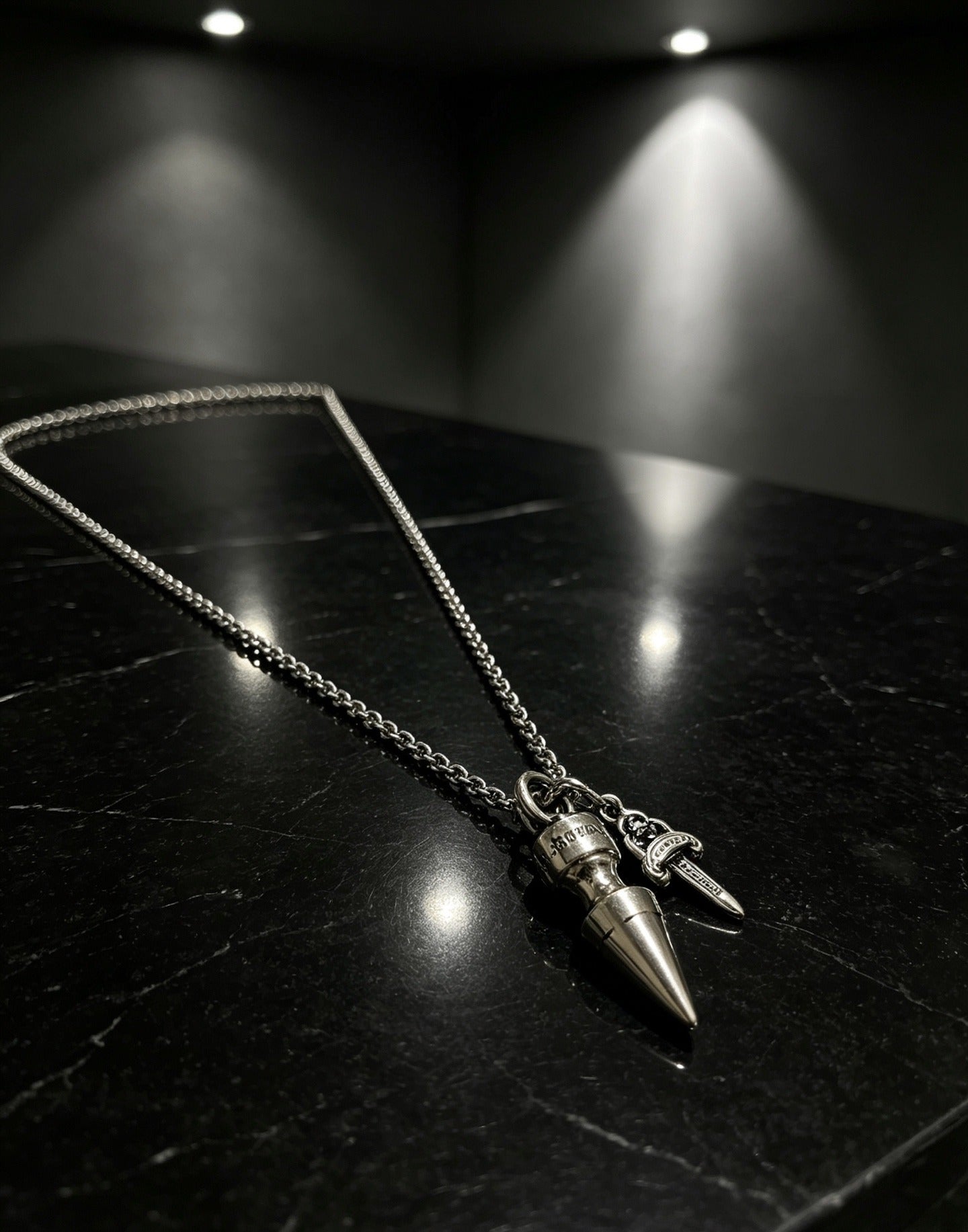 Chrome Hearts Sterling Silver Cross Necklace