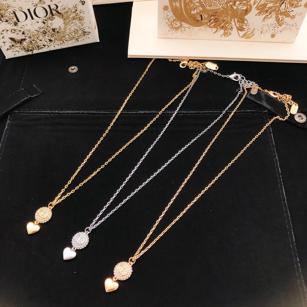 Dior Brass Heart Necklace
