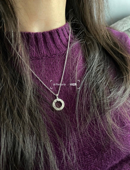 Bvlgari Silver Brass Solitaire Necklace