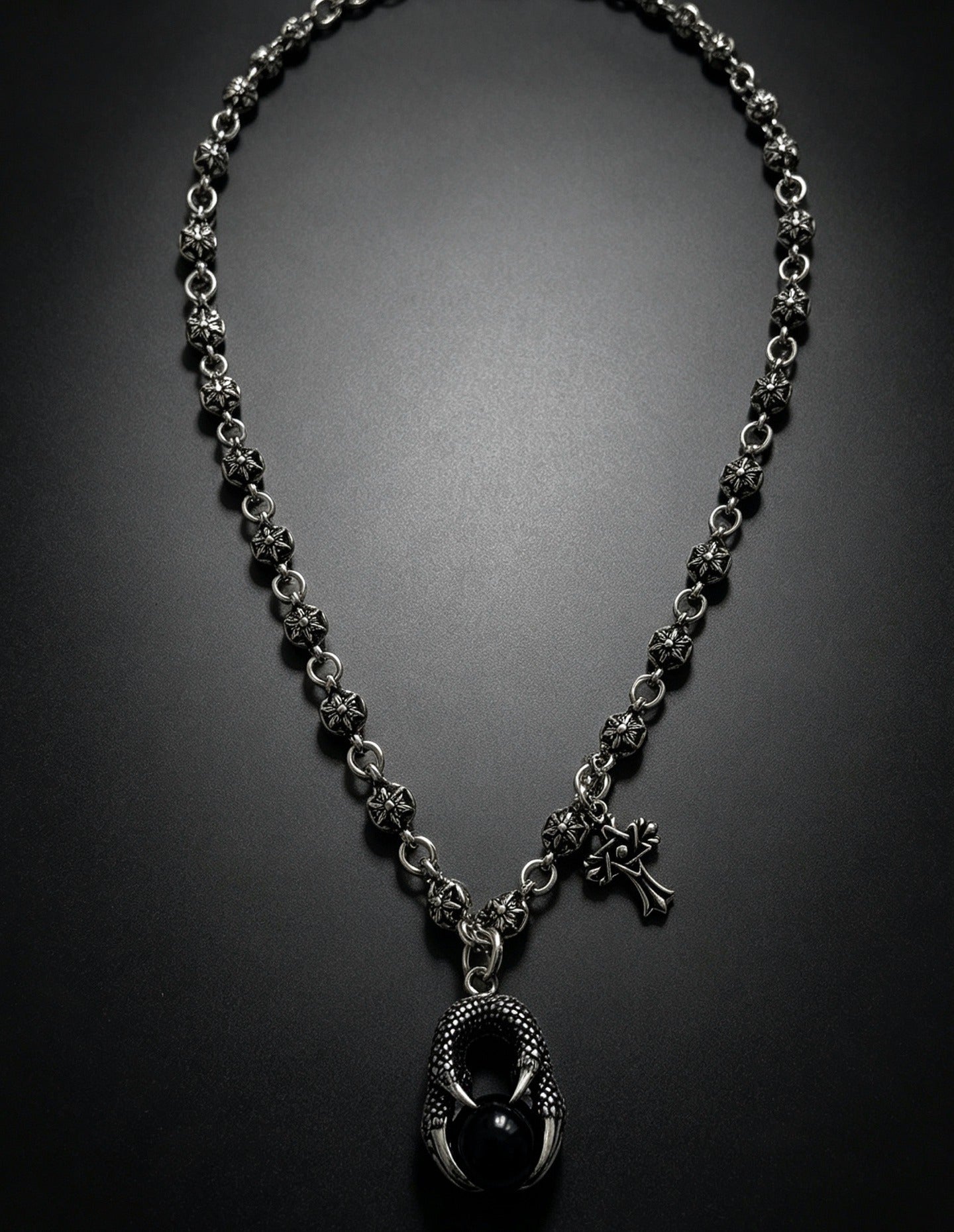 Chrome Hearts Sterling Silver Cross Necklace