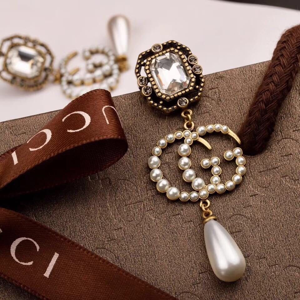 Gucci Sterling Silver Pearl Earrings