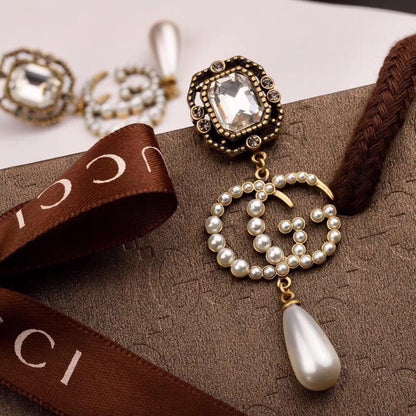 Gucci Sterling Silver Pearl Earrings