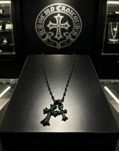 Chrome Hearts Sterling Silver Cross Necklace