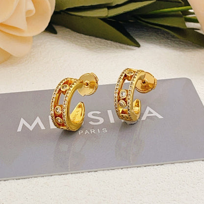 Messika Gold Brass Round Earrings