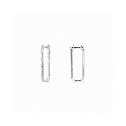 Hefang White Geometric Earrings