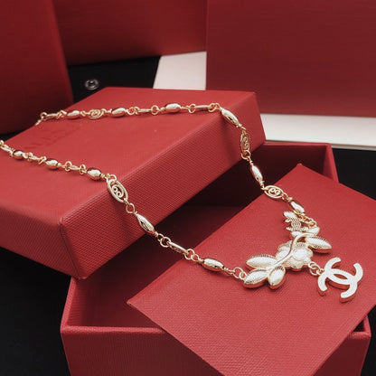 Chanel Brass Floral Necklace