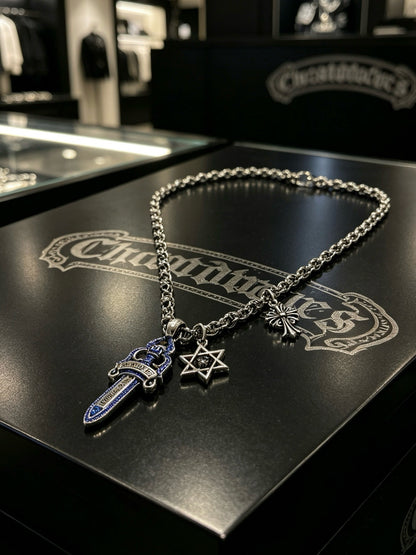 Chrome Hearts Sterling Silver Cross Necklace