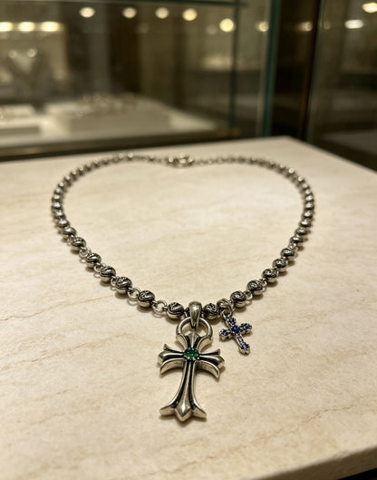 Chrome Hearts Sterling Silver Cross Necklace