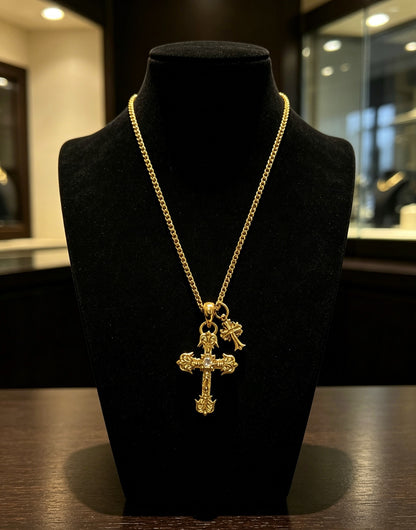 Chrome Hearts Sterling Silver Cross Necklace