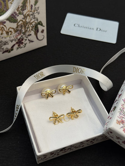 Dior Gold Butterfly Earrings