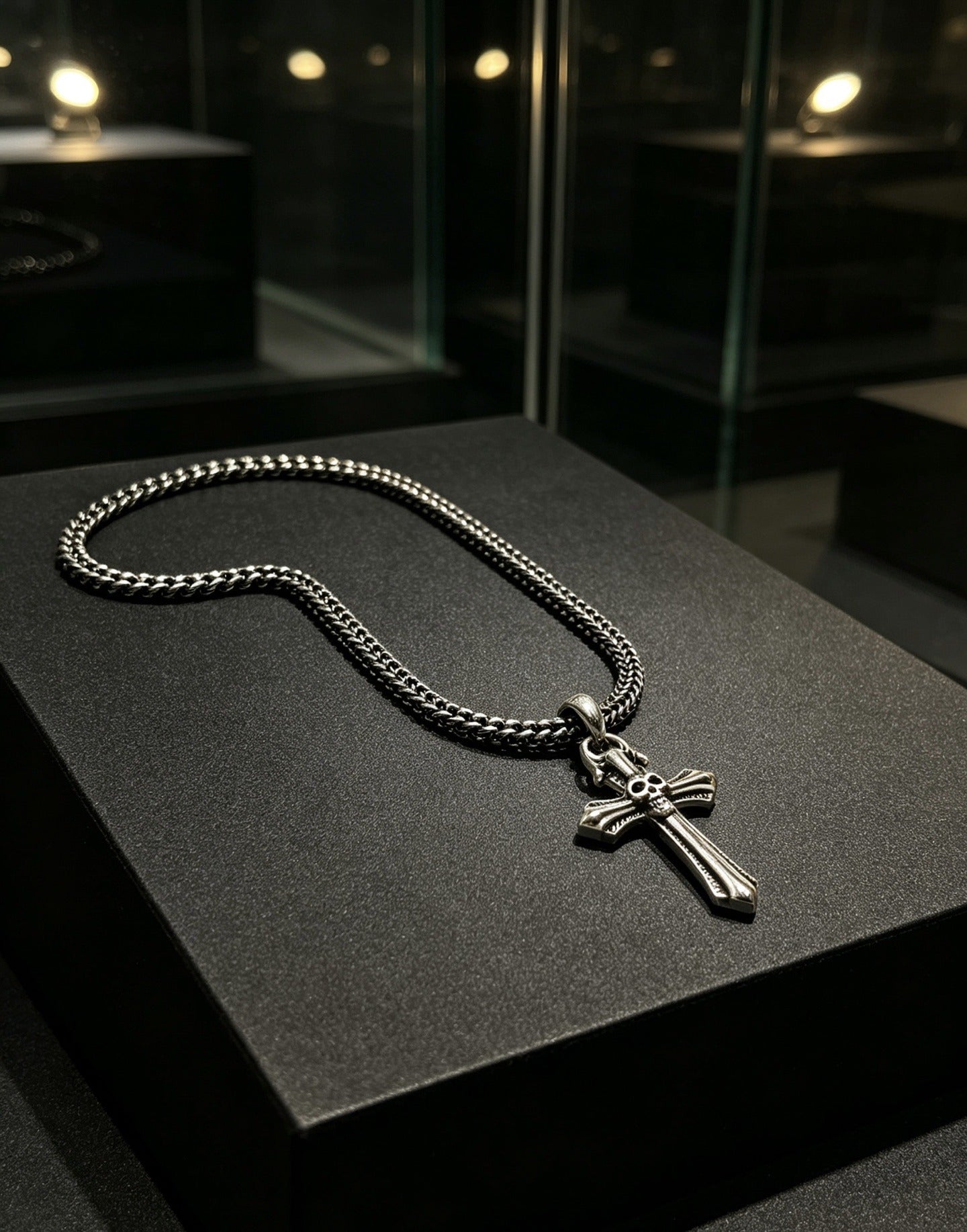 Chrome Hearts Sterling Silver Cross Necklace