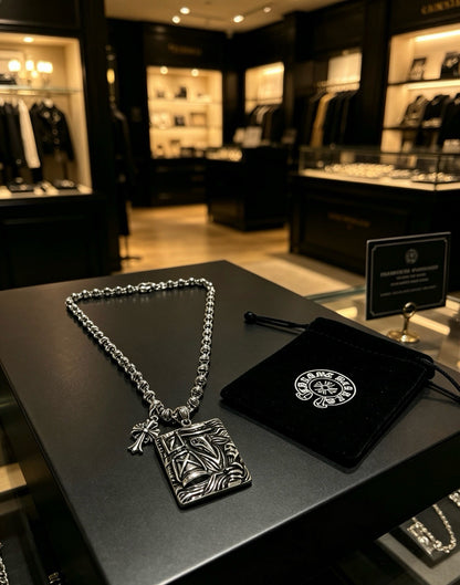 Chrome Hearts Sterling Silver Cross Necklace