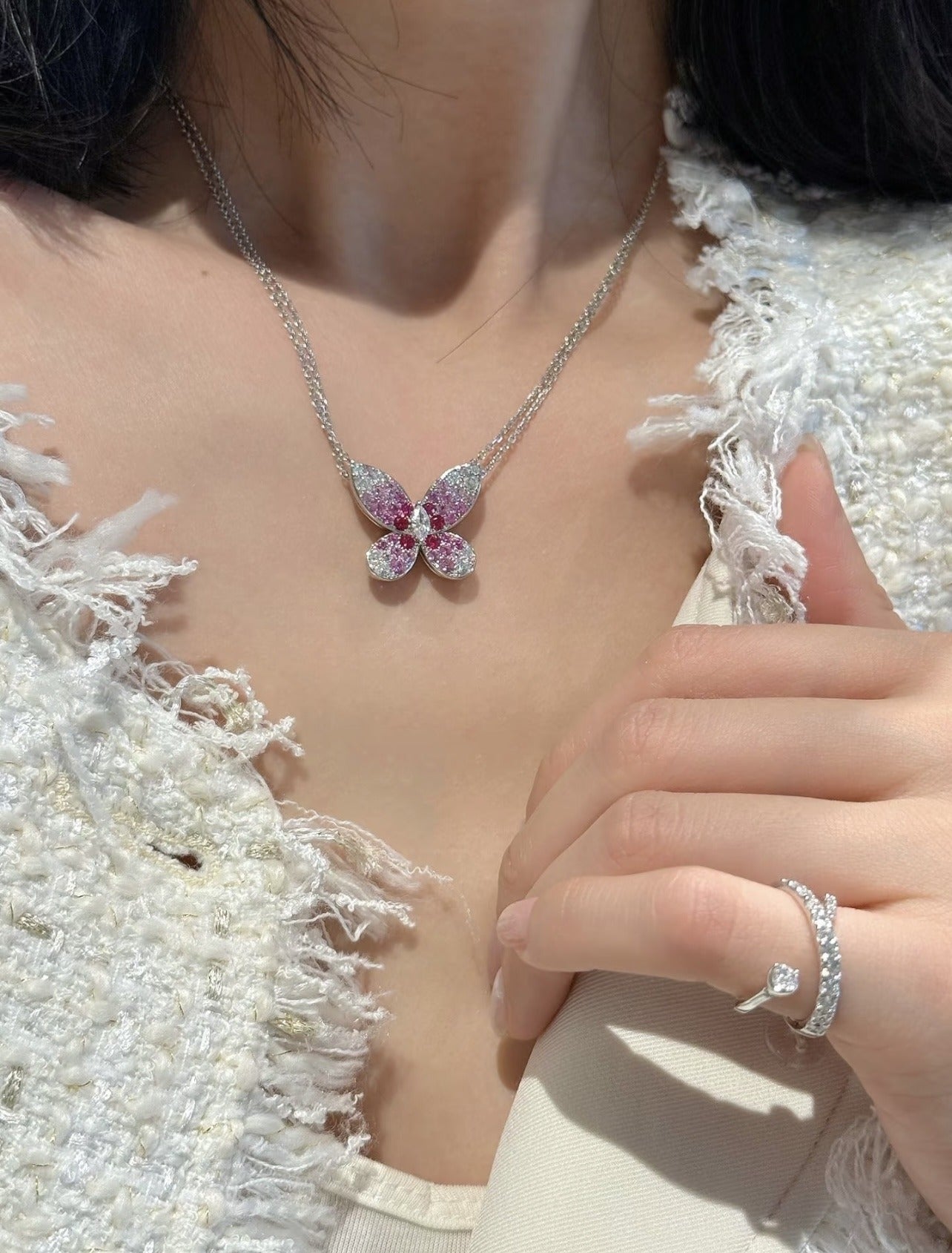 Unbranded Silver Brass Butterfly Necklace