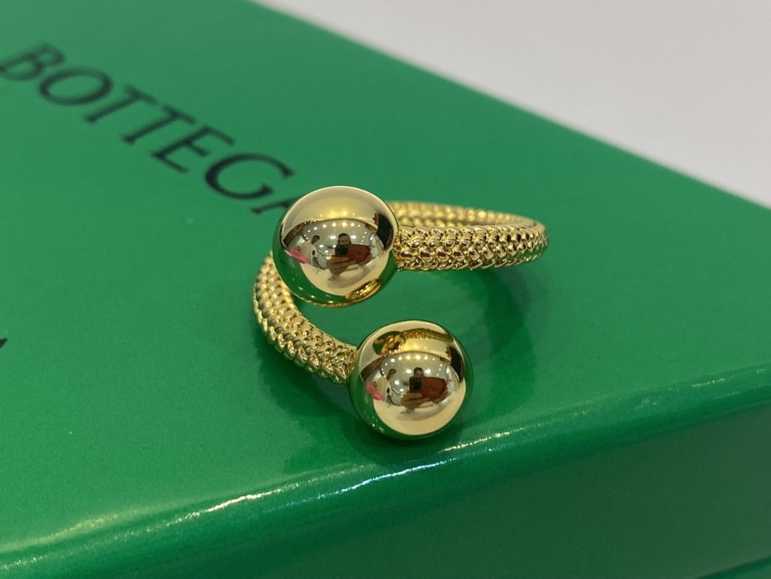 Bottega Veneta Brass Vintage-Finish Ring