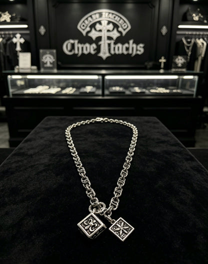 Chrome Hearts Sterling Silver Cross Necklace