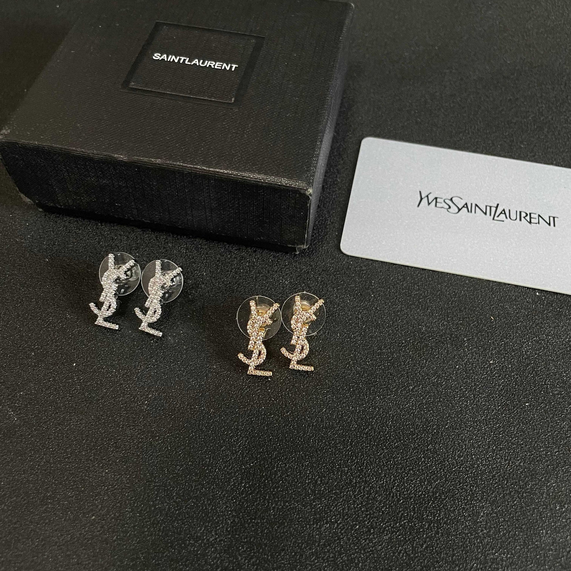 Saint Laurent Sterling Silver Vintage-Finish Earrings