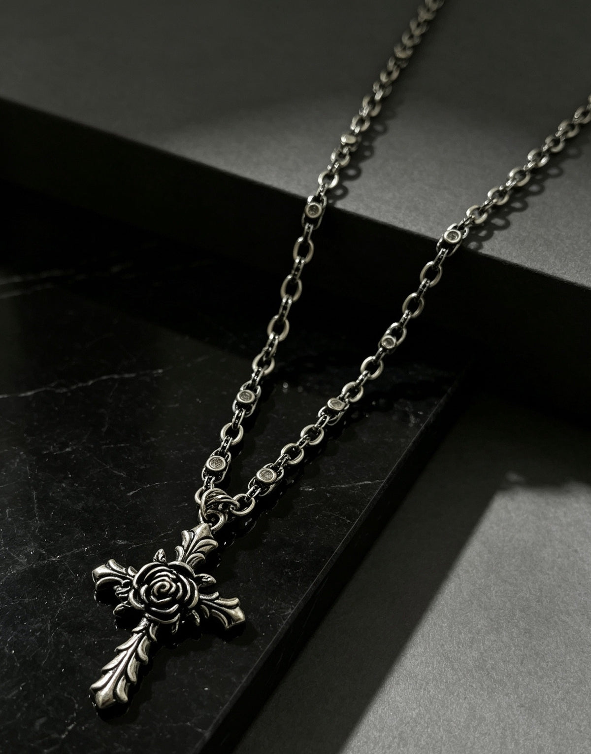 Chrome Hearts Sterling Silver Cross Necklace