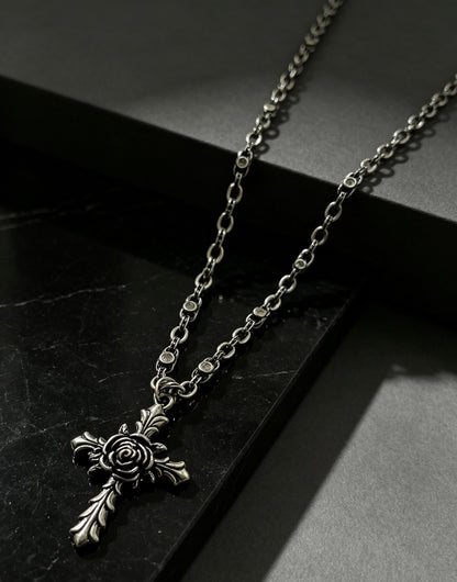 Chrome Hearts Sterling Silver Cross Necklace