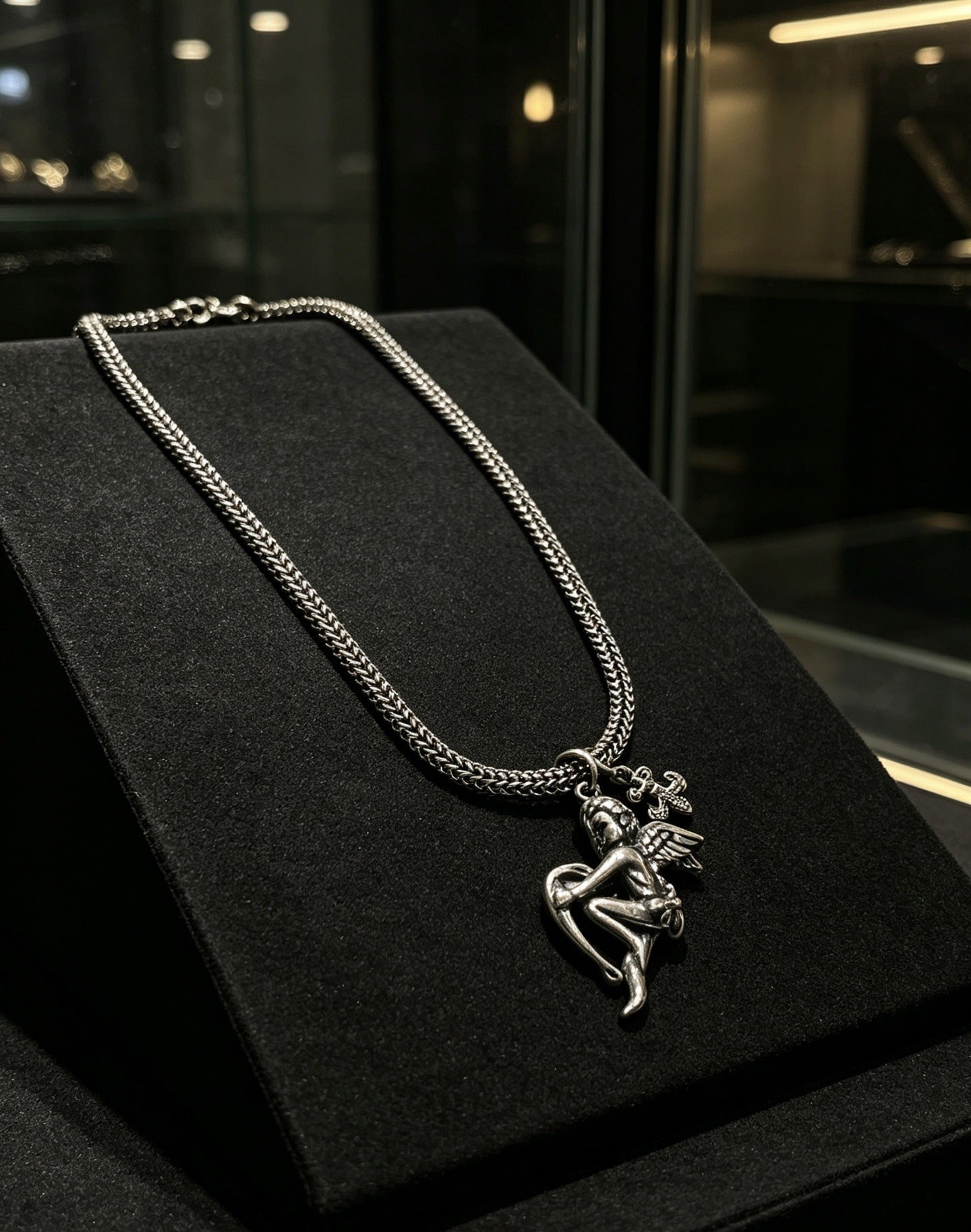 Chrome Hearts Sterling Silver Cross Necklace