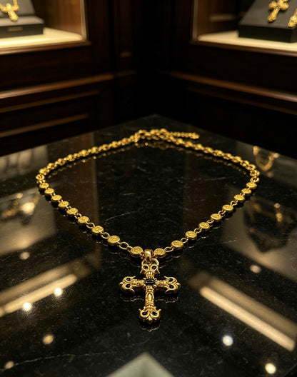 Chrome Hearts Sterling Silver Cross Necklace