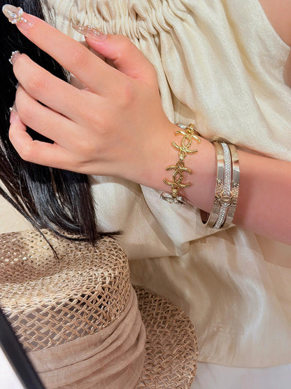 Chanel Brass Colorblock Necklace