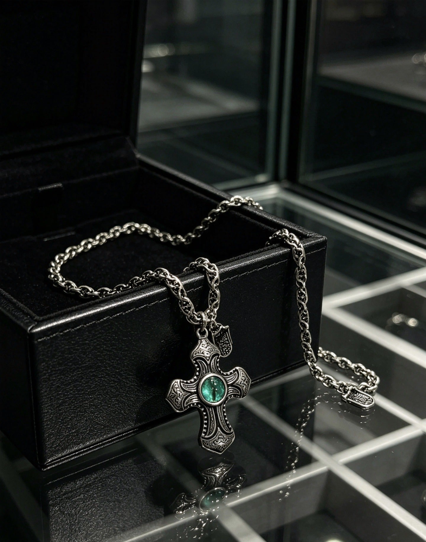 Chrome Hearts Sterling Silver Cross Necklace