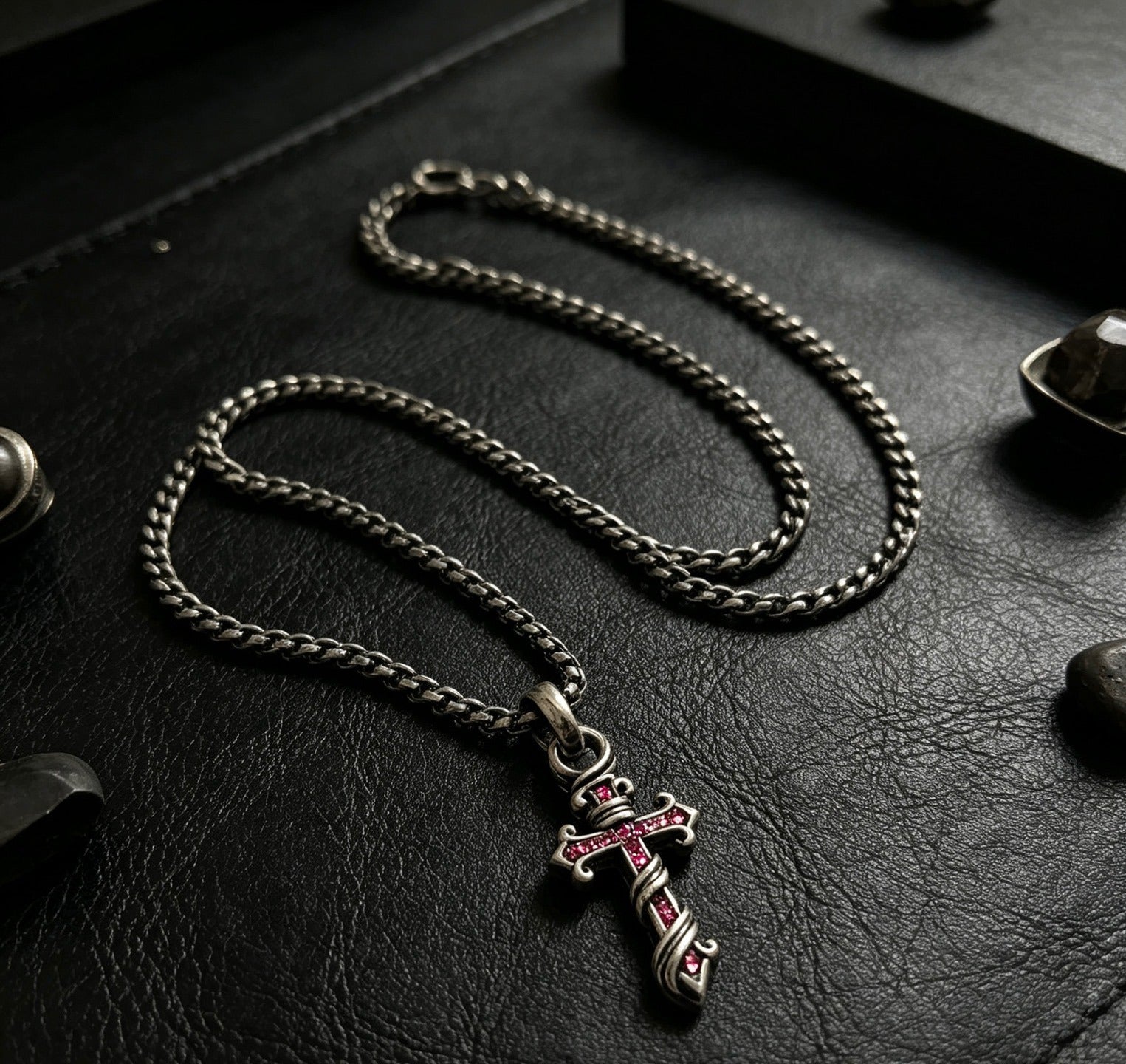 Chrome Hearts Sterling Silver Cross Necklace