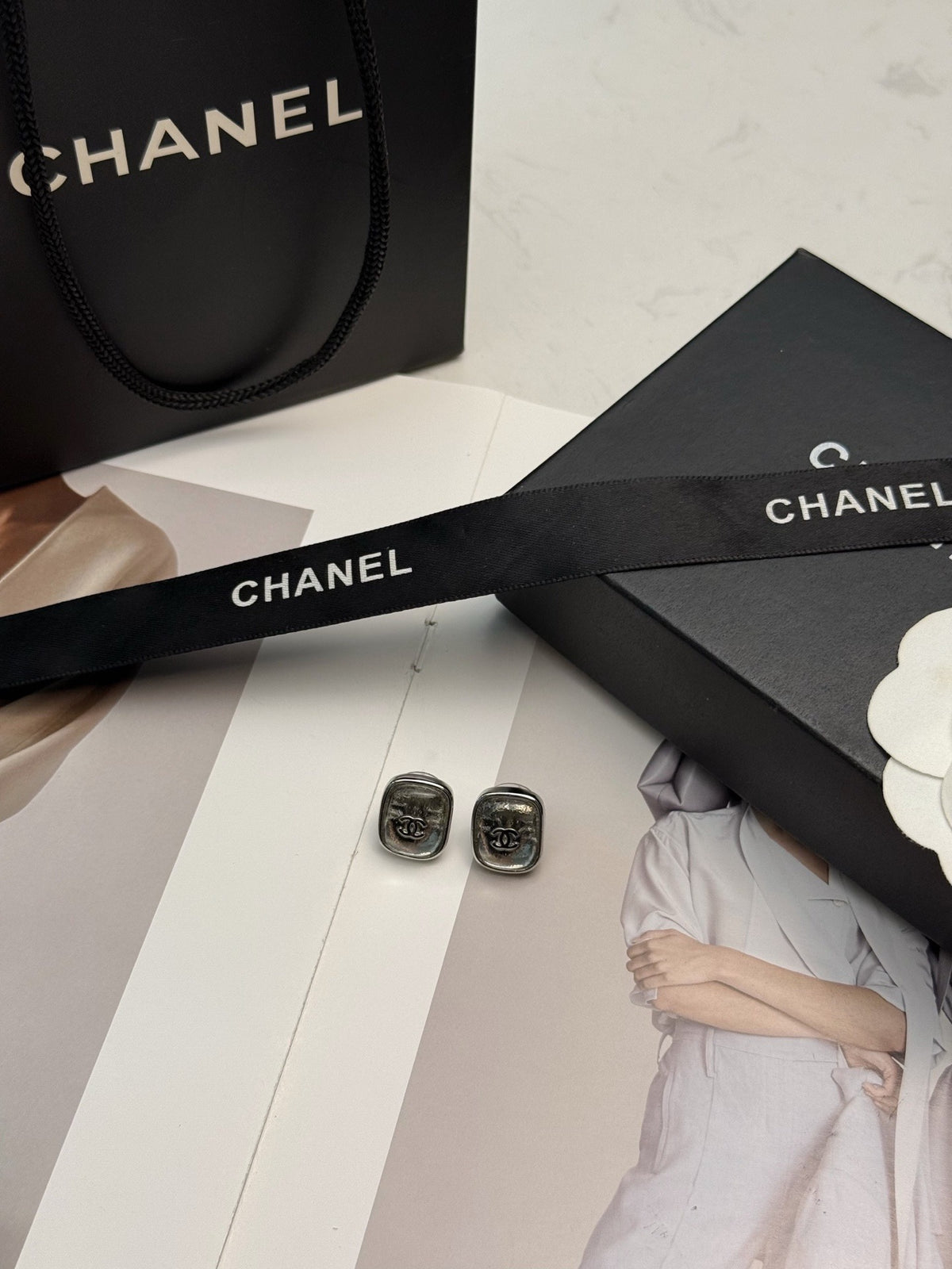 Chanel Vintage-Finish Earrings
