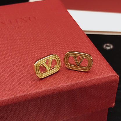 Valentino Brass Openwork Earrings