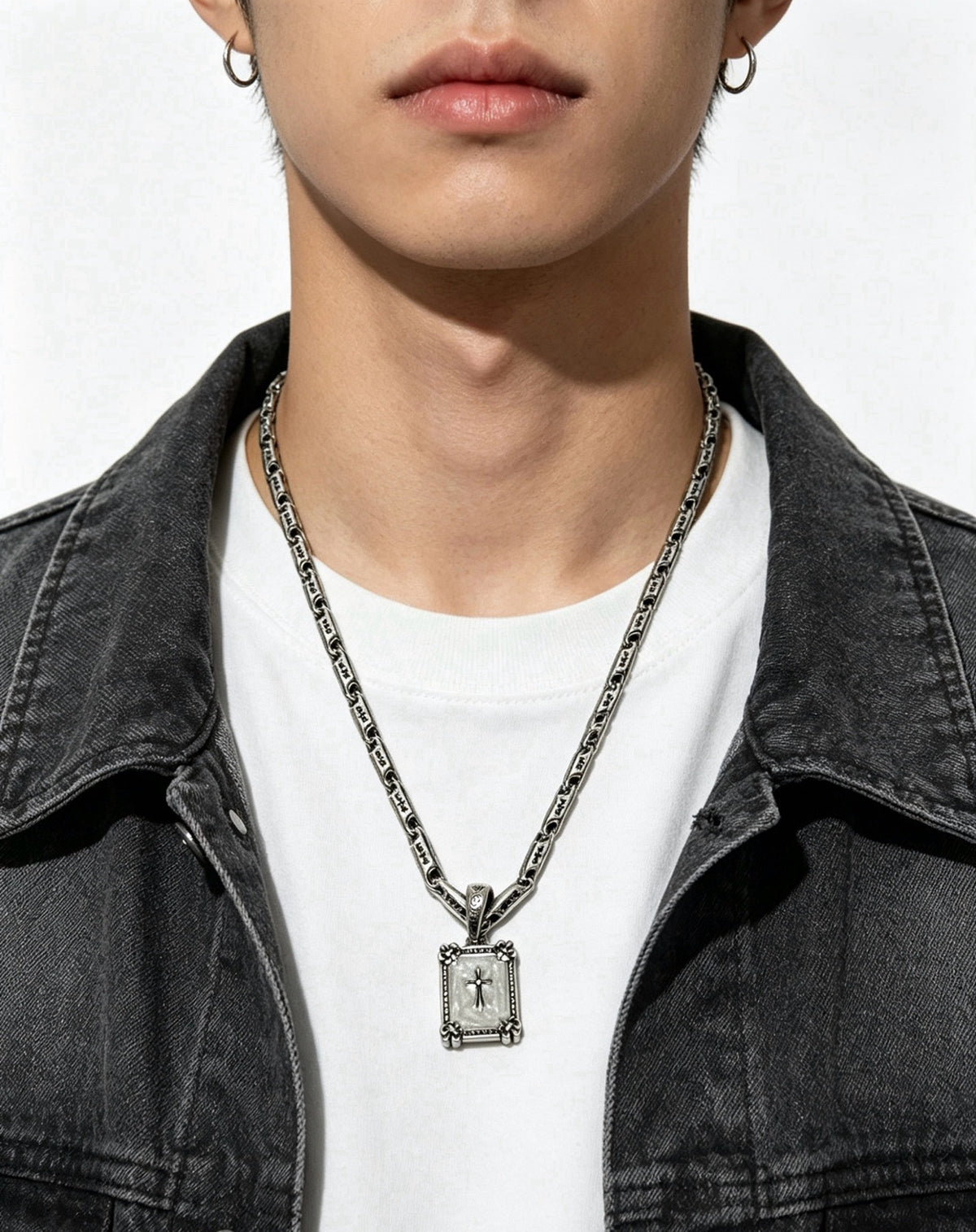 Chrome Hearts Sterling Silver Cross Necklace