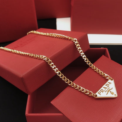Prada White Brass Necklace