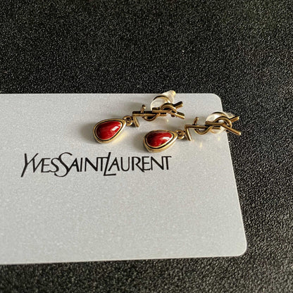 Saint Laurent Sterling Silver Vintage-Finish Earrings