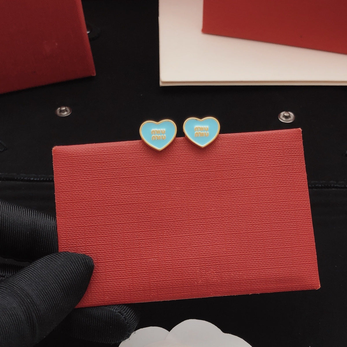 Miu Miu Brass Heart Earrings