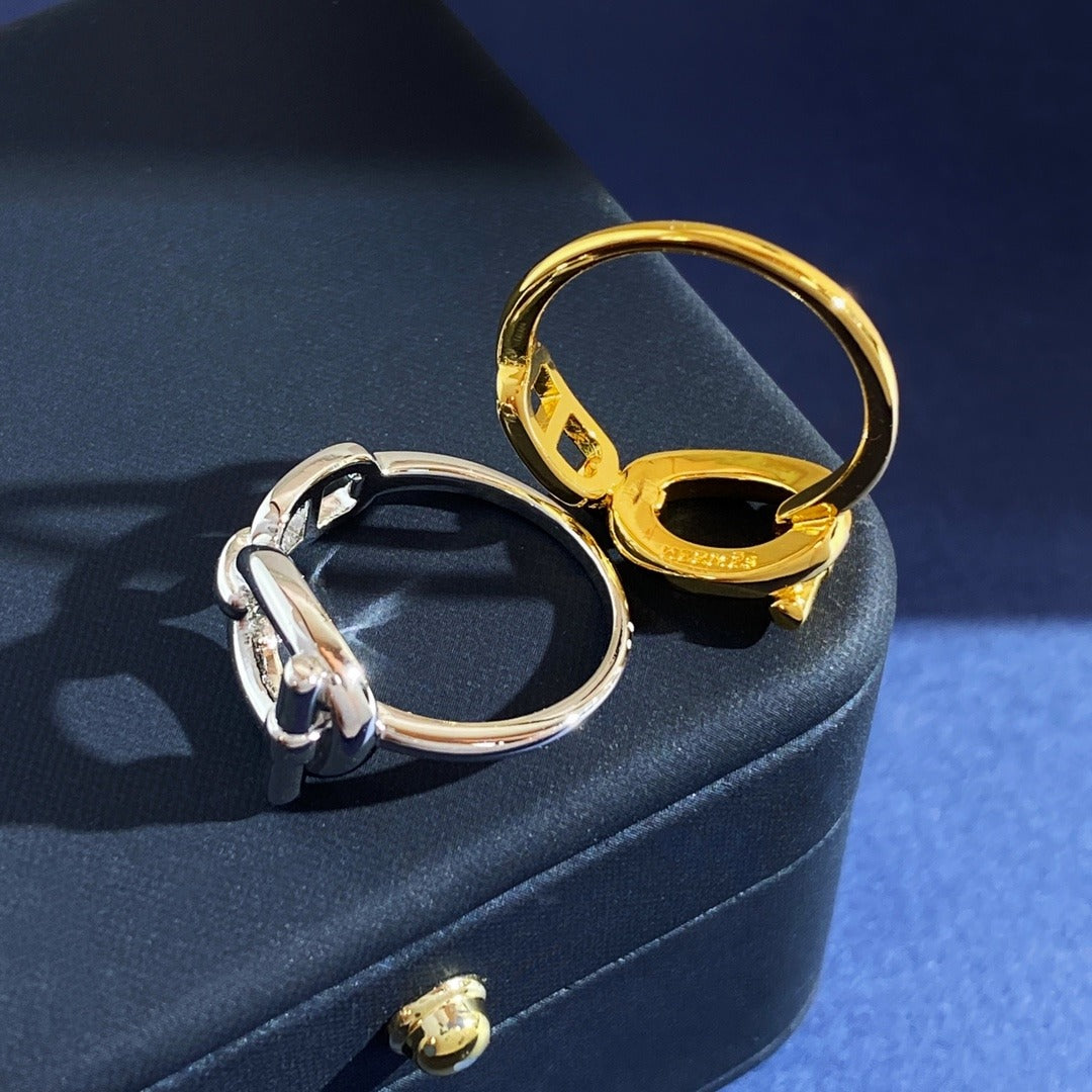 Hermes Gold Brass Ring