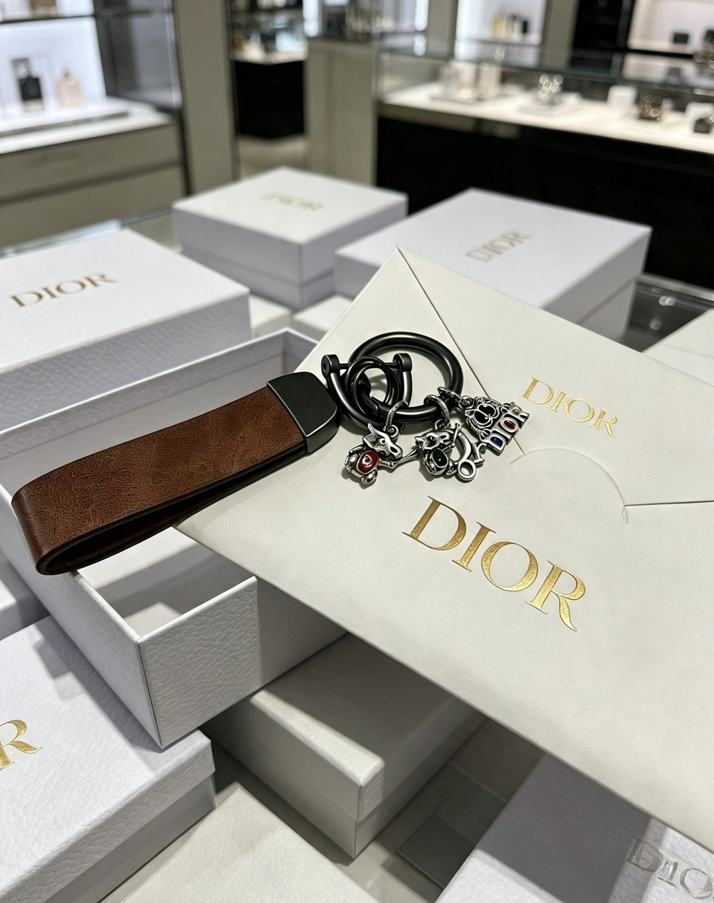 Dior Vintage-Finish Keychain