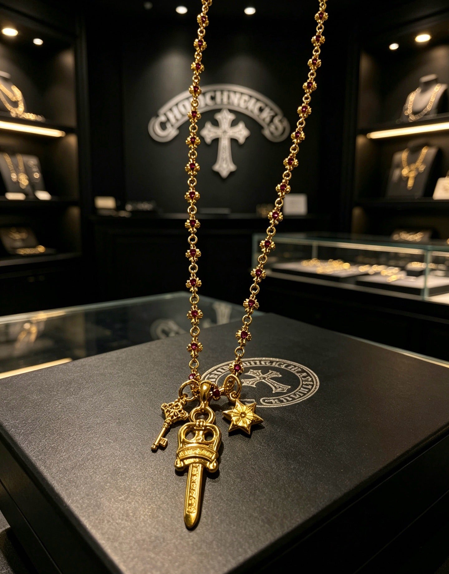 Chrome Hearts Sterling Silver Cross Necklace