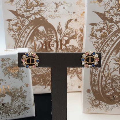 Dior Brass Round Earrings