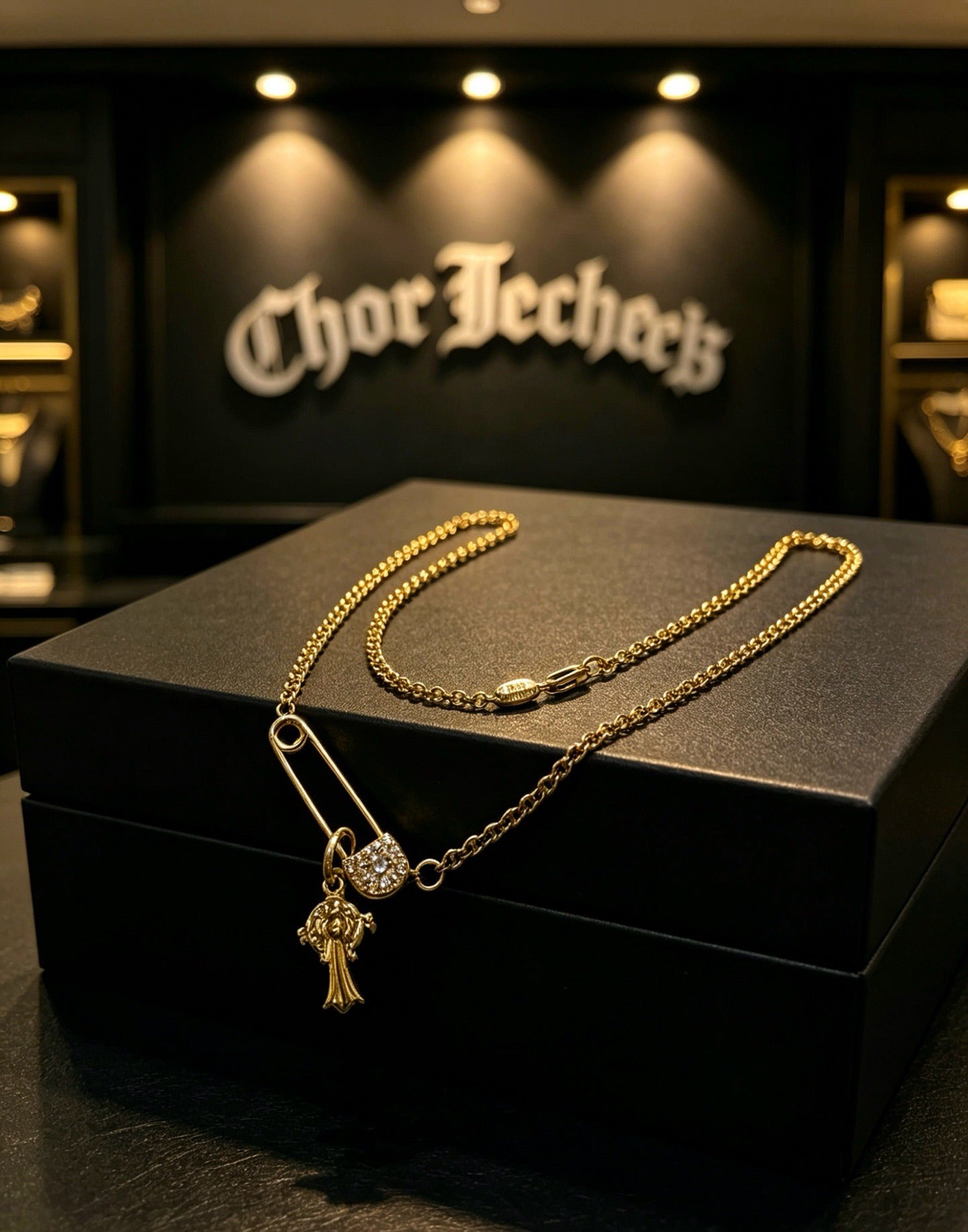 Chrome Hearts Sterling Silver Cross Necklace