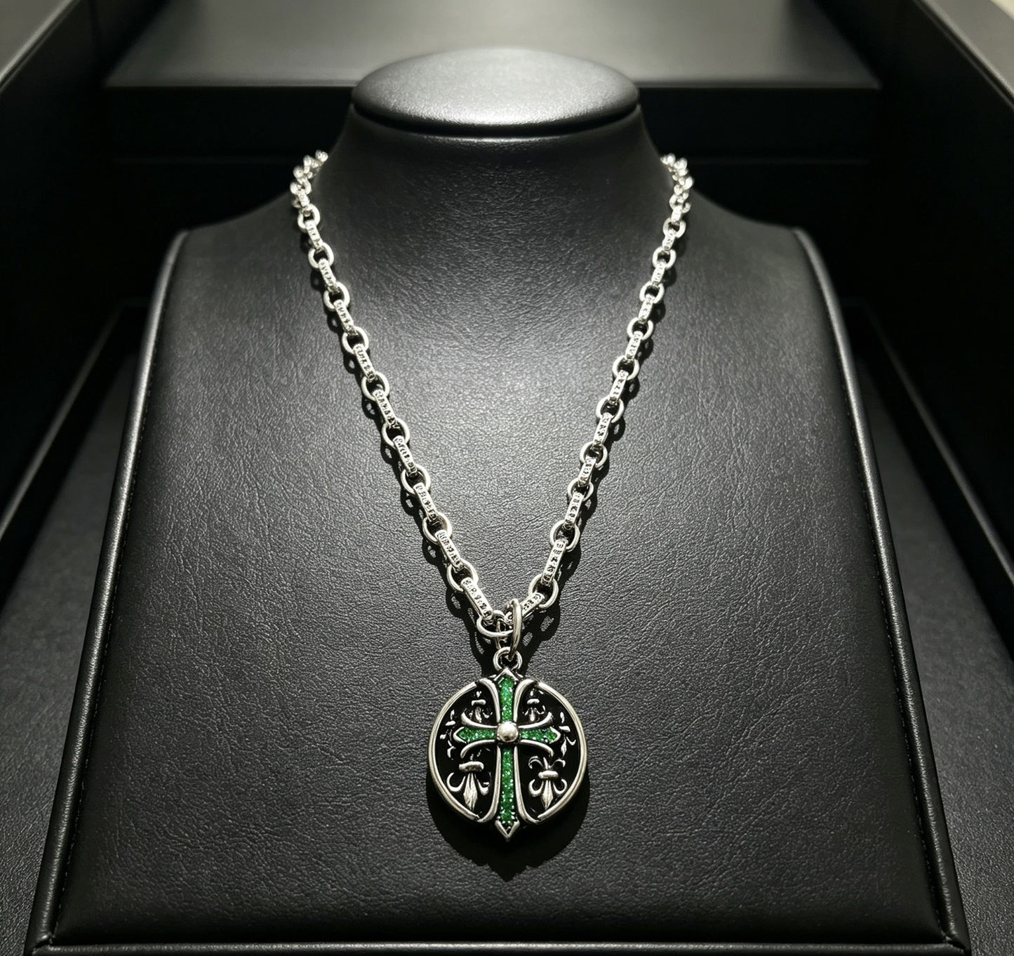 Chrome Hearts Sterling Silver Cross Necklace