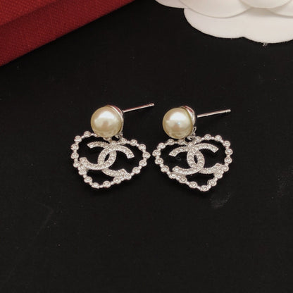 Chanel Brass Heart Earrings