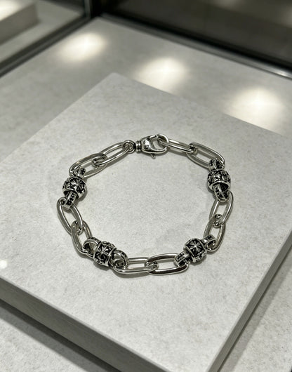 Chrome Hearts Sterling Silver Cross Bracelet