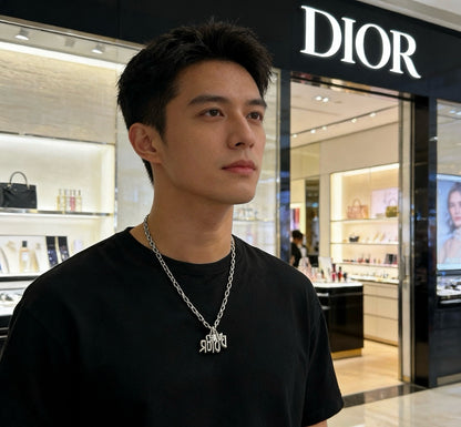 Dior Sterling Silver Chain Necklace