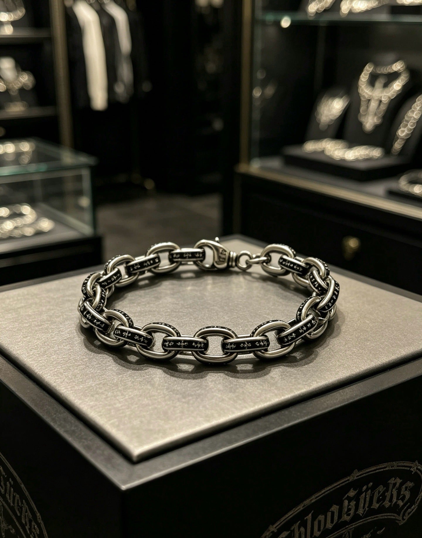 Chrome Hearts Sterling Silver Cross Bracelet