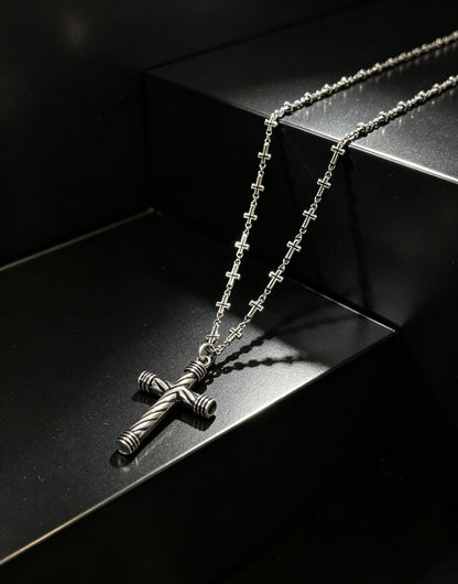 Chrome Hearts Sterling Silver Cross Necklace